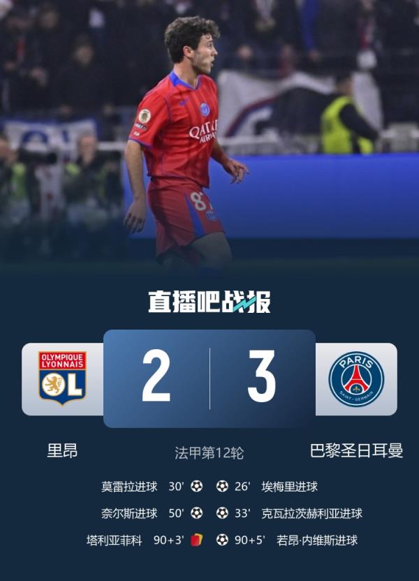 裁判技术人员：巴黎第二个进球前有犯规，但VAR没介入也可以理解