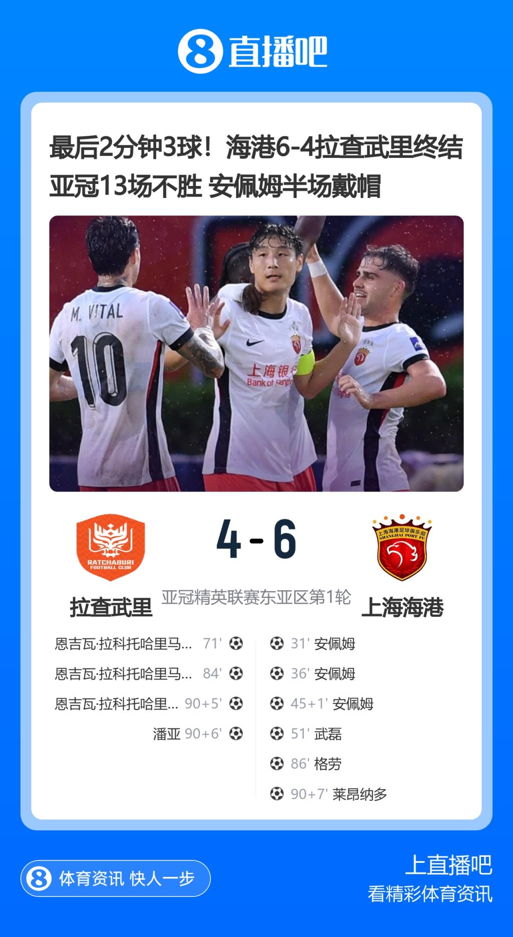 马德兴：恭喜海港终结亚冠13场不胜 最后防守连续出错好在能进球